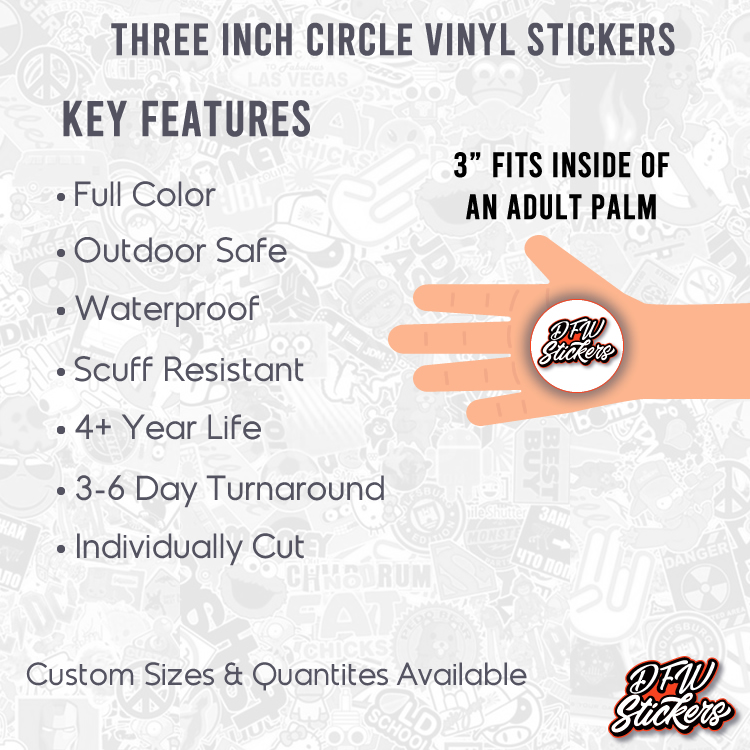 Set of 3 vinyl sticker Content key Sticker waterproof