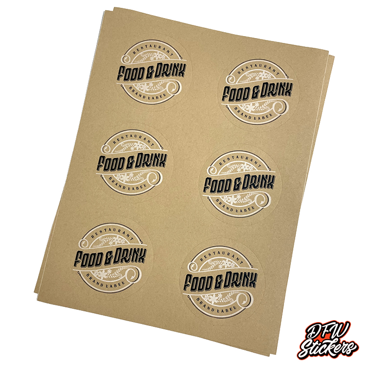 To Go Take Out Kraft Labels by DFW Stickers