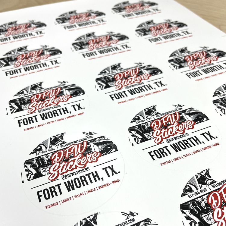 Vinyl Circle Sheet Labels by DFW Stickers