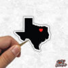 Texas Map Heart DFW Sticker